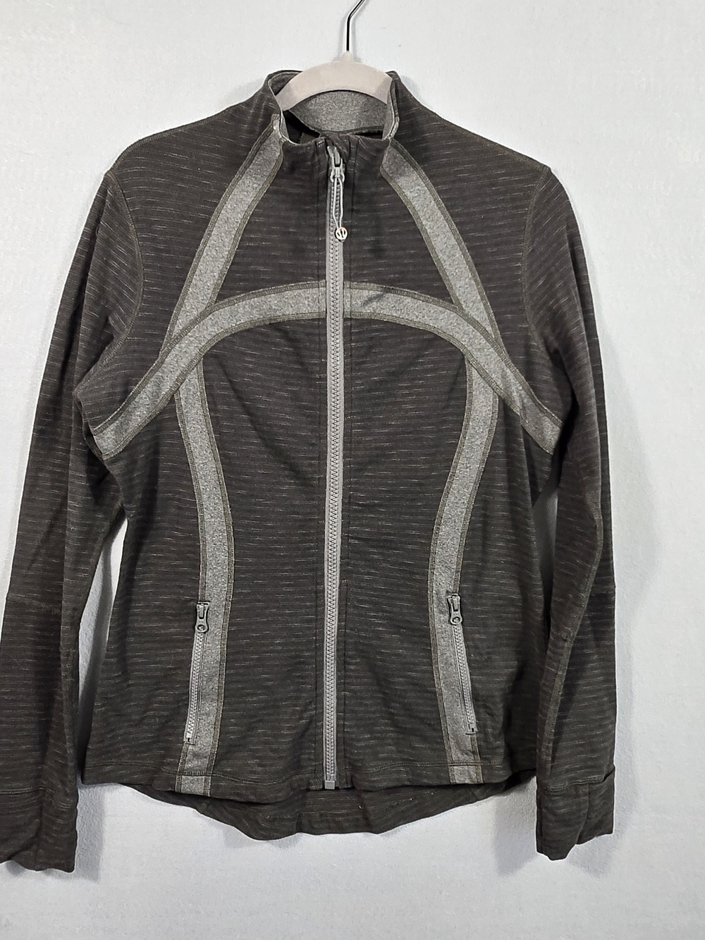 Lululemon Define Jacket Heathered Black Contrast Size 12